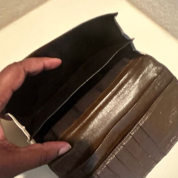 Gucci Foldover Long GG Monogram Logo Canvas Brown PROJECT TLC READ - Picture 9 of 15